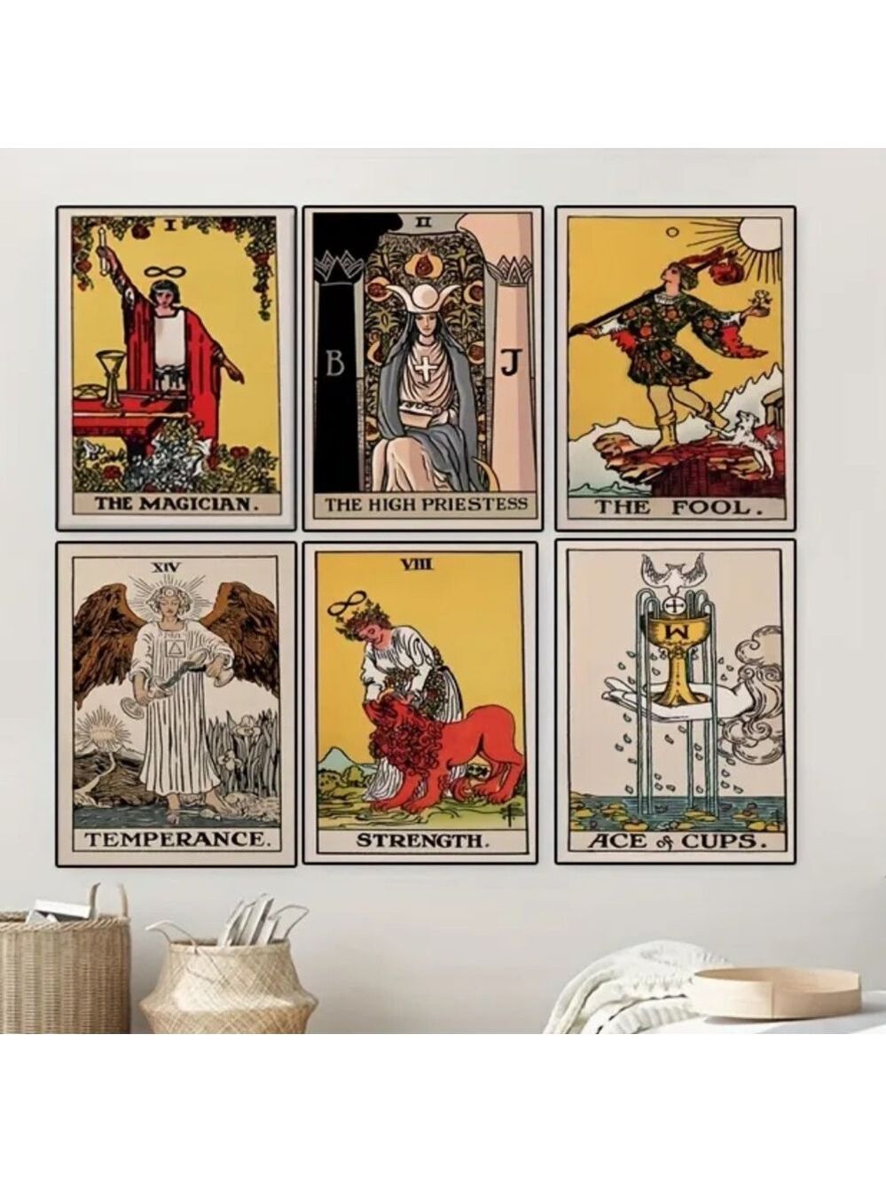 Classic Tarot Card Canvas Print Set Major Arcana Wall Art